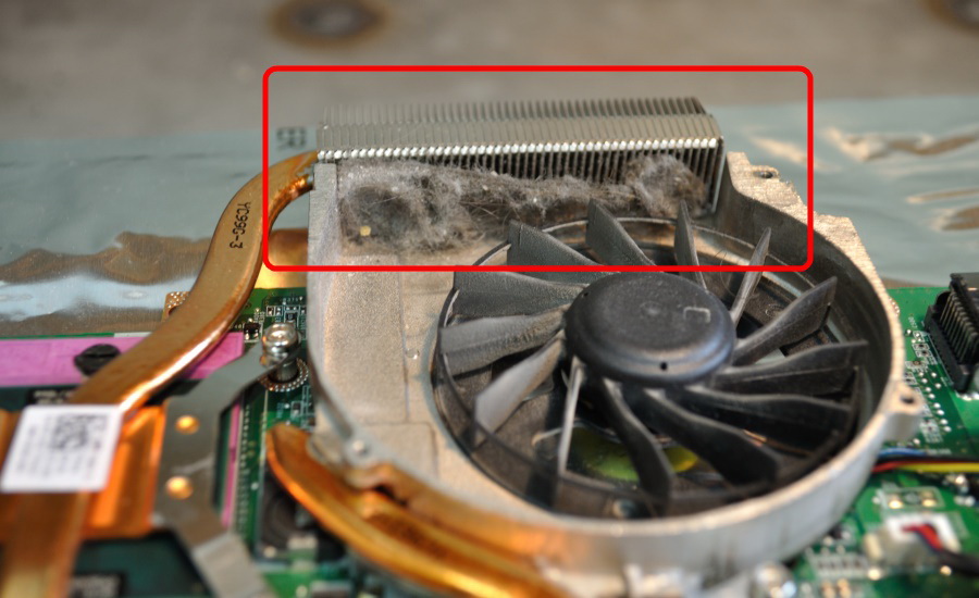 Dust on the processor heatsink