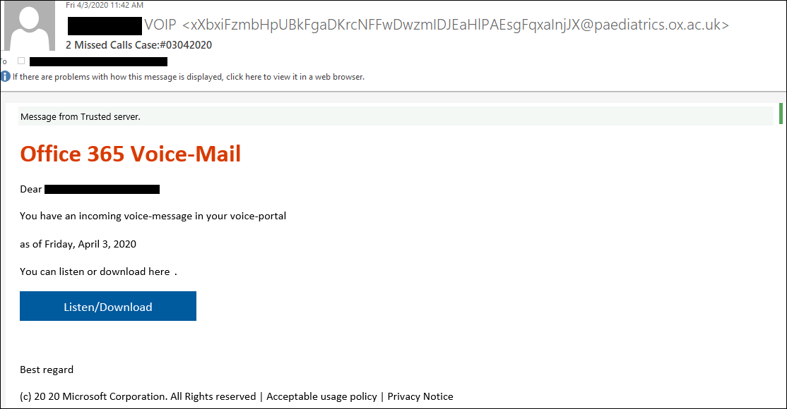 Office 365 phishing attacks