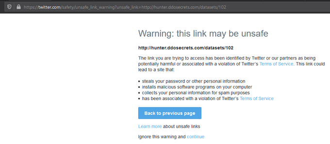 Twitter blocked DDoSecrets account