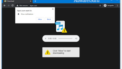 Fapni.com dating scam warning and browser redirect prompt