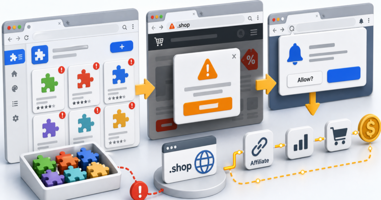 Fake Brand Extensions Push .shop Lures and Notification Permissions