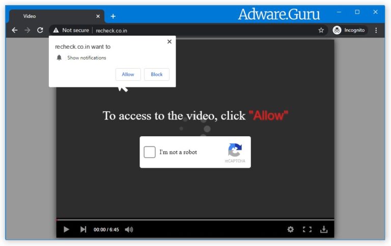 Remove Recheck.co.in pop-up ads (Virus Removal Guide)