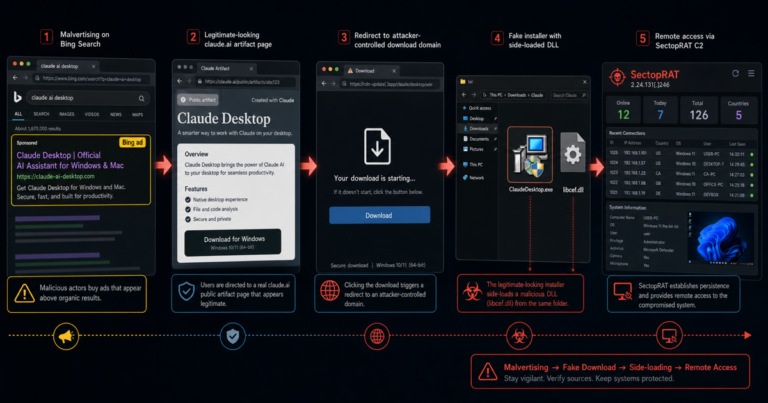 Fake Claude Desktop Ads Drop SectopRAT Through Claude Artifact
