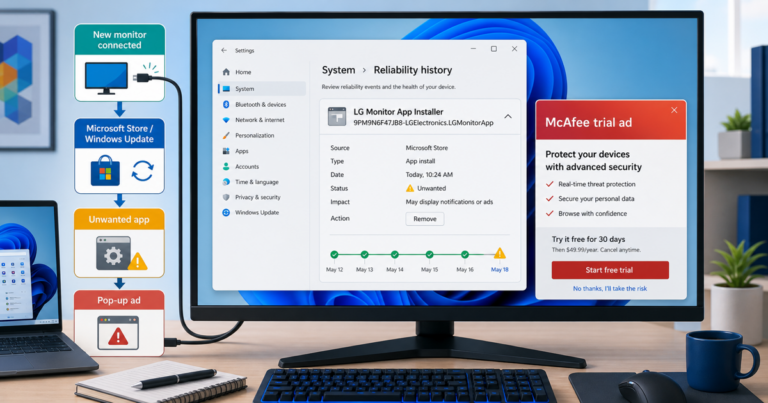 LG Monitor App Installer Pushes McAfee Pop-Ups on Windows